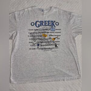 Vintage 90s Greek Nationality Definition Tshirt Mens XXL Preowned Gray